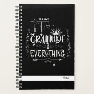 Gratitude is Everything Chalk-Style Black & Purple Planner