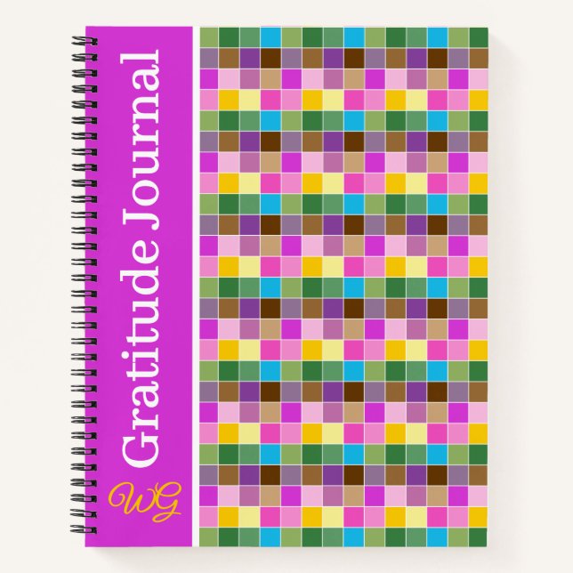 Gratitude Journal Personalised Purple Finch Checks (Front)