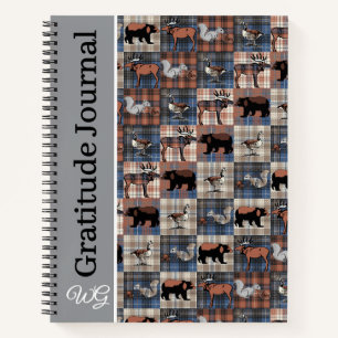 Gratitude Journal Personalised Wildlife Plaid