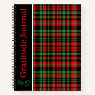 Gratitude Journal Personalized Strawberry Plaid