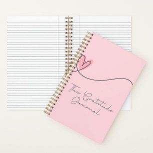 Gratitude Journal Pink Minimalist Simple Heart