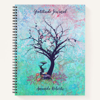 Gratitude Journal Serene Teal and Pink 