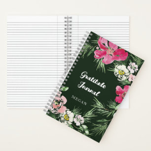 Gratitude Journal Watercolor Red and Pink 