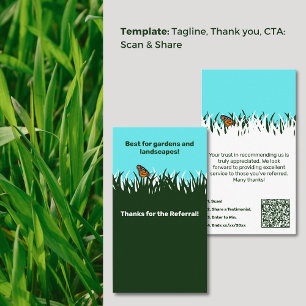 🦋Gratitude Lawn Butterfly Referral Thank You Business Card