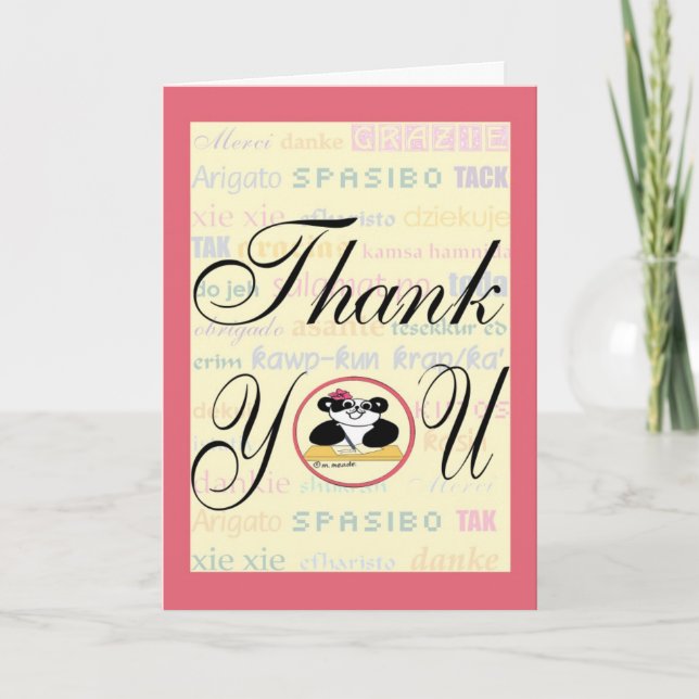 Gratitude means the same in any language thank you card (Front)
