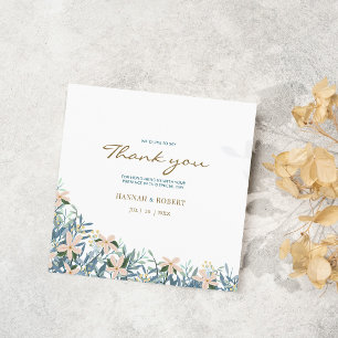 Gratitude message with floral wildflower thank you card