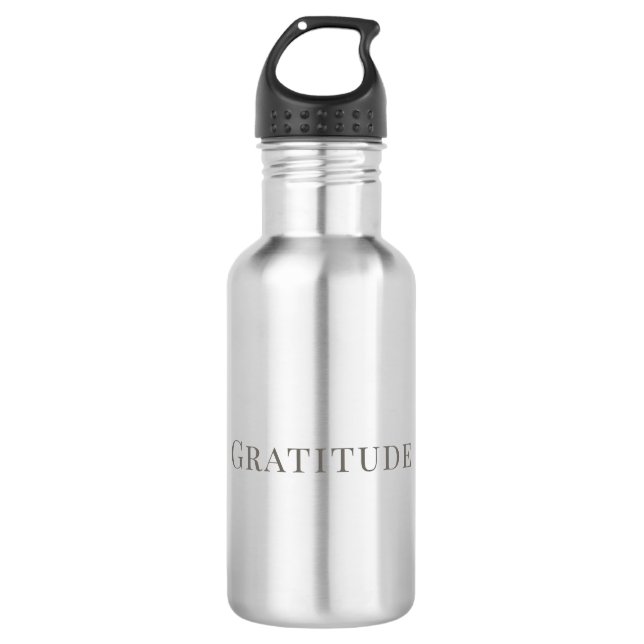 Gratitude – Minimal Typography Design 532 Ml Water Bottle (Front)