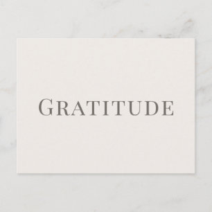 Gratitude – Minimal Typography Design Postcard