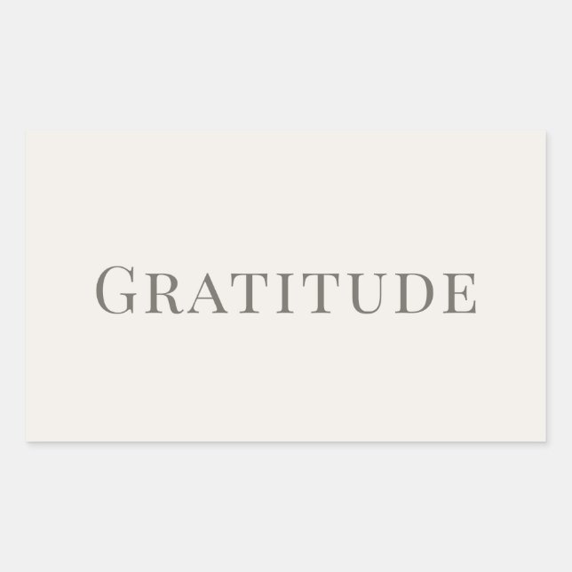 Gratitude – Minimal Typography Design Rectangular Sticker (Front)