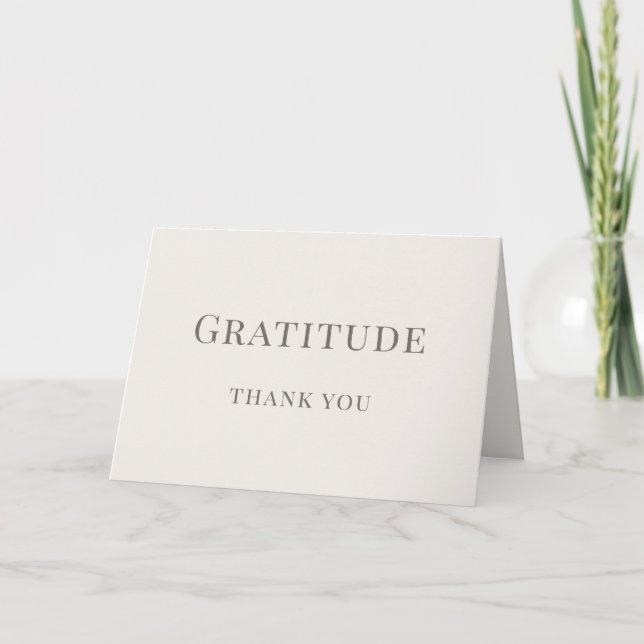 Gratitude - Minimalist  Thank You Card (Front)