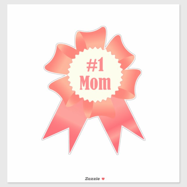 Gratitude Number One Mum winner award ribbon (Sheet)
