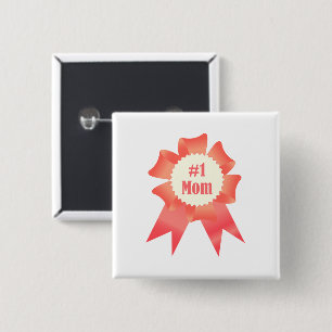 Gratitude Number One Mum winner award ribbon 15 Cm Square Badge