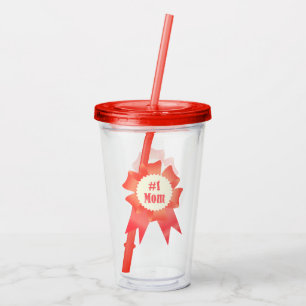 Gratitude Number One Mum winner award ribbon Acrylic Tumbler