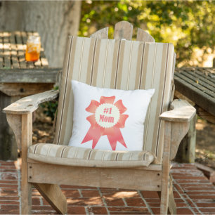 Gratitude Number One Mum winner award ribbon Cushion
