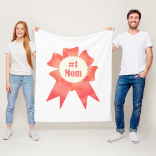 Gratitude Number One Mum winner award ribbon Fleece Blanket
