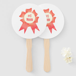 Gratitude Number One Mum winner award ribbon Hand Fan