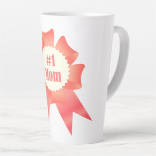 Gratitude Number One Mum winner award ribbon Latte Mug