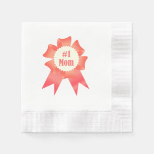 Gratitude Number One Mum winner award ribbon Napkin