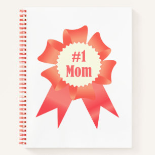 Gratitude Number One Mum winner award ribbon Notebook