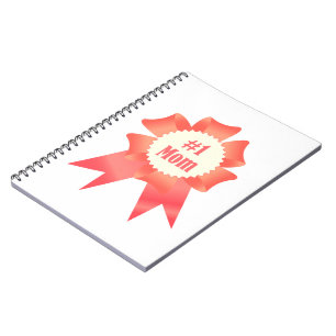 Gratitude Number One Mum winner award ribbon Notebook