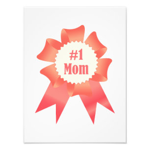 Gratitude Number One Mum winner award ribbon Photo Print