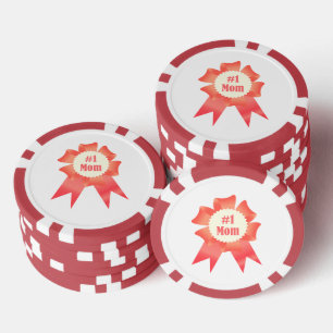 Gratitude Number One Mum winner award ribbon Poker Chips