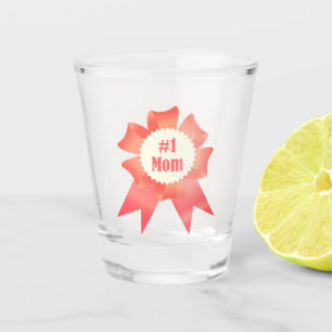 Gratitude Number One Mum winner award ribbon Shot Glass