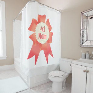 Gratitude Number One Mum winner award ribbon Shower Curtain