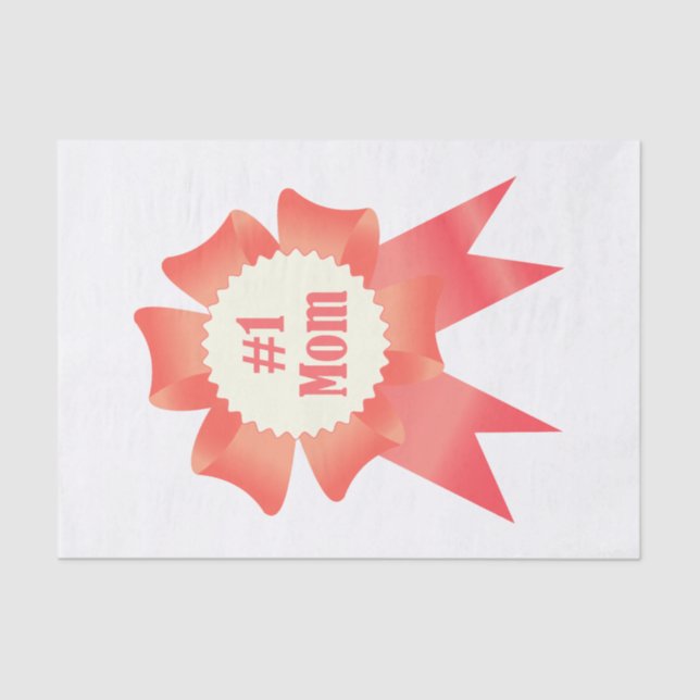 Gratitude Number One Mum winner award ribbon Tissue Paper (Front)