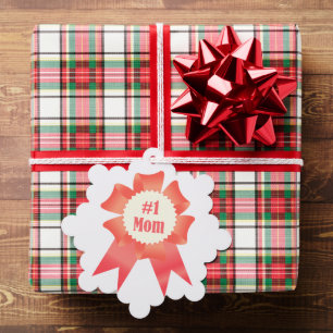 Gratitude Number One Mum winner award ribbon Tree Decoration Card