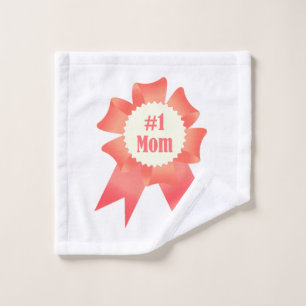 Gratitude Number One Mum winner award ribbon Wash Cloth