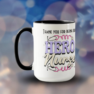 Gratitude  Nurse Pink Typography PERSONALIZE Mug