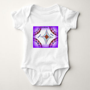 "Gratitude Peace Love Unite" Mandala Art Print Baby Bodysuit