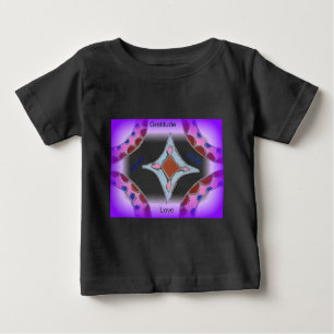 "Gratitude Peace Love Unite" Mandala Art Print Baby T-Shirt