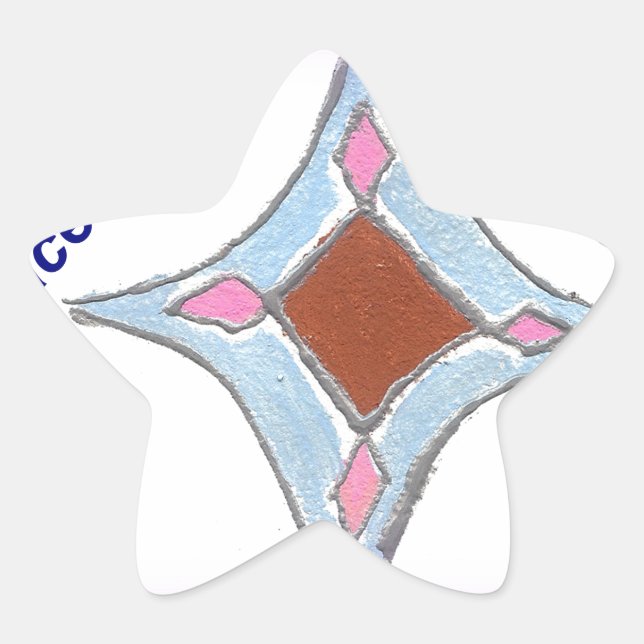 "Gratitude Peace Love Unite" Mandala Art Print Star Sticker (Front)