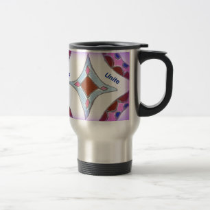 "Gratitude Peace Love Unite" Mandala Art Print Travel Mug
