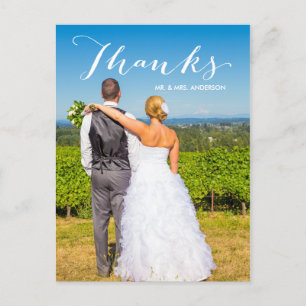 Gratitude Photo Wedding Thank You Postcard
