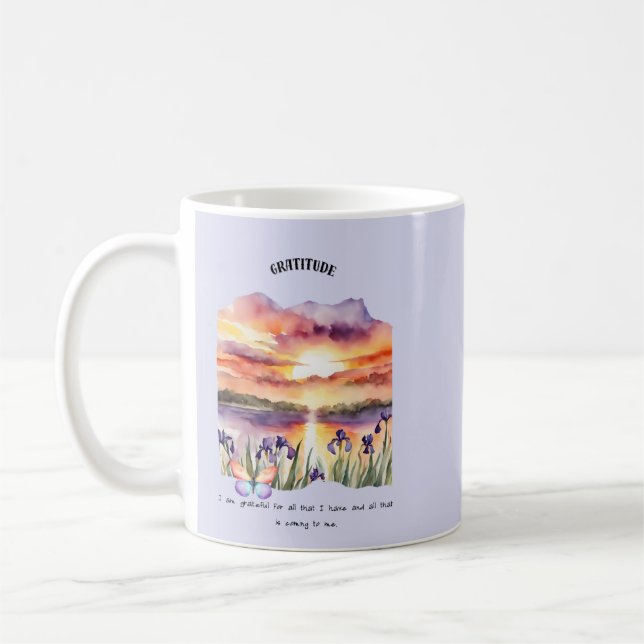 Gratitude Positive Affirmation  Coffee Mug (Left)