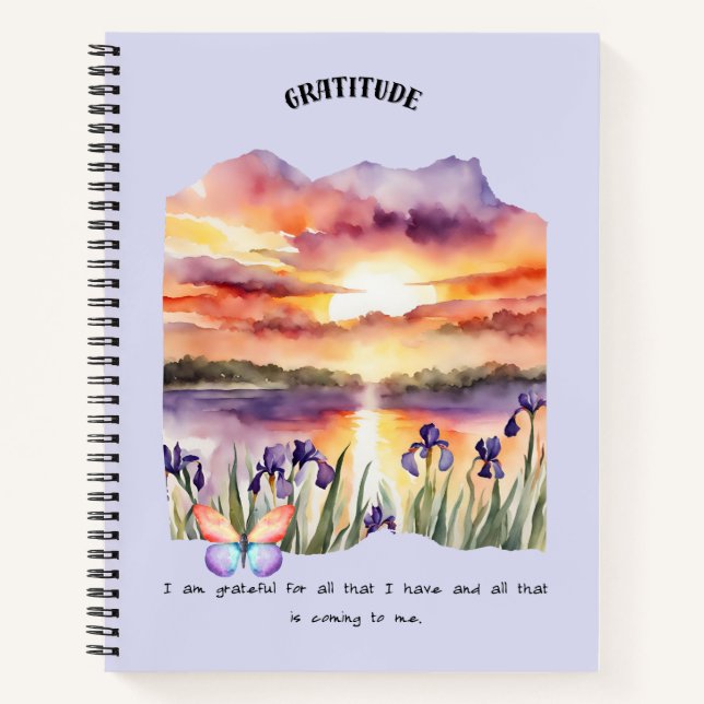 Gratitude Positive Affirmation  Notebook (Front)