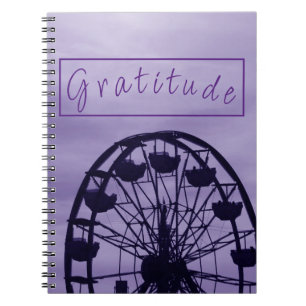 "Gratitude" Purple Ferris Wheel Skyline Notebook