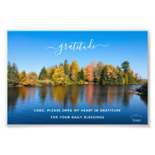 Gratitude Quote Inspiring Fall Photography Photo Print