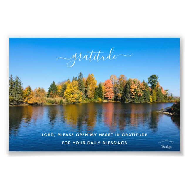 Gratitude Quote Inspiring Fall Photography Photo Print (Front)