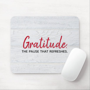 Gratitude Quote On Wood Mouse Pad