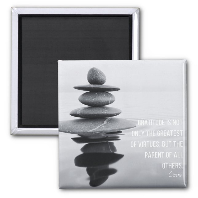 Gratitude Quote Stone Balancing Magnet (Front)