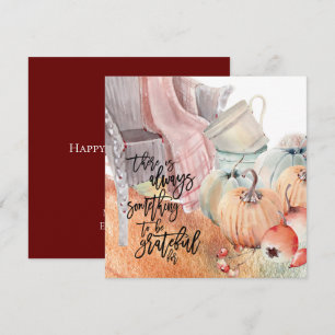 Gratitude Quote Watercolors Happy Thanksgiving Card