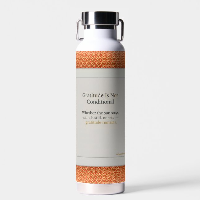 Gratitude Remains: affirmation drinkware Mindful Water Bottle (Front)