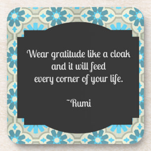 Gratitude Rumi Quote Coaster