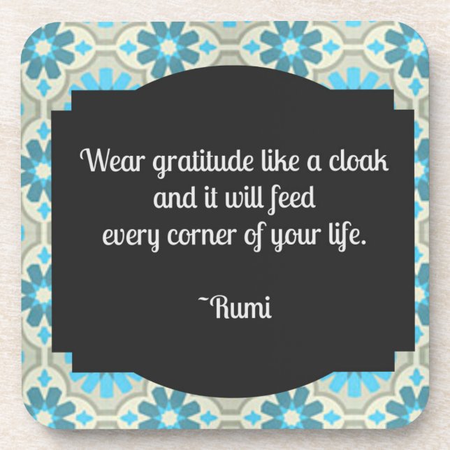 Gratitude Rumi Quote Coaster (Front)