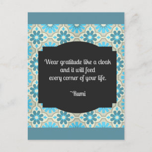 Gratitude Rumi Quote II Postcard