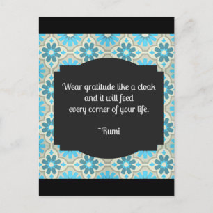 Gratitude Rumi Quote Postcard